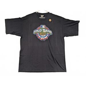 Lee Sport 2001 World Series MLB Graphic T-Shirt Navy Baseball Mens XL Vintage